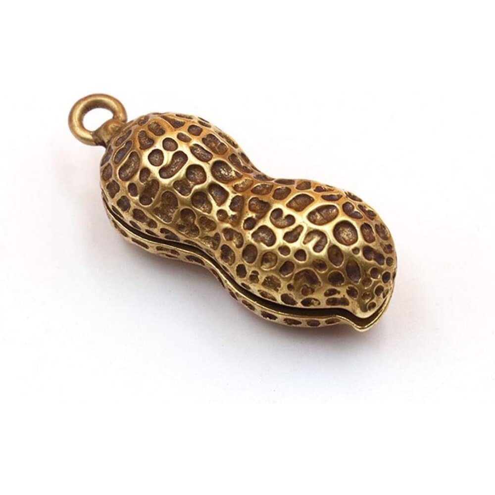 Vintage Style Brass Key Pendant Cute Peanut Key Accessories for Keychains, Car K